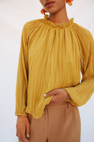Camisa Manga Larga con Detalle Plisado