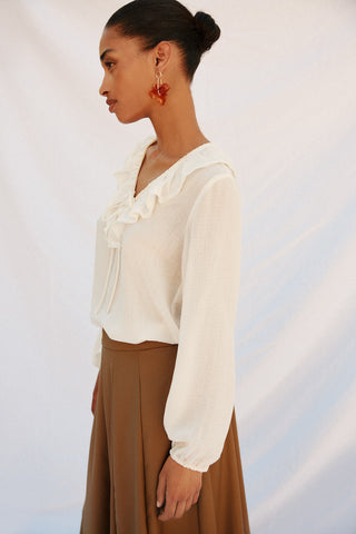 Blusa Manga Larga con Volantes