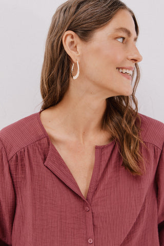 Blusa Cuello Redondo con Detalle Fruncido