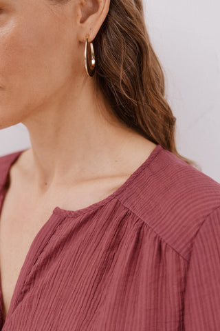 Blusa Cuello Redondo con Detalle Fruncido