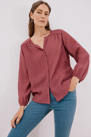 Blusa Cuello Redondo con Detalle Fruncido