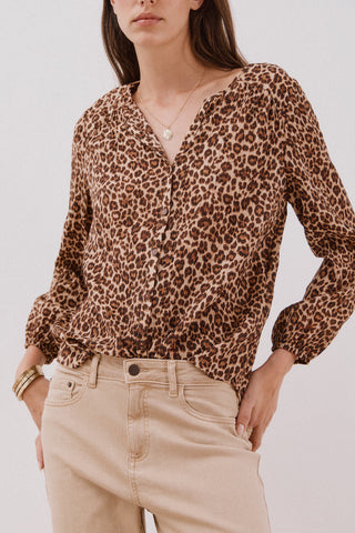 Blusa Cuello Redondo con Detalle Fruncido