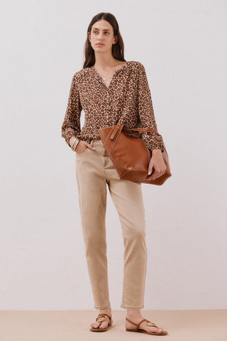 Blusa Cuello Redondo con Detalle Fruncido
