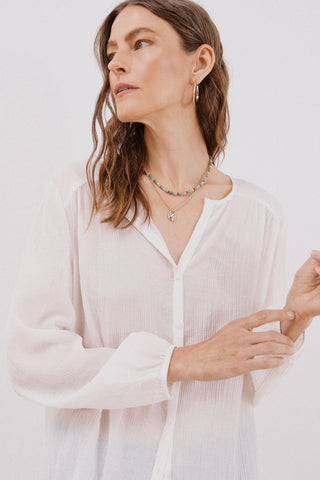 Blusa Cuello Redondo con Detalle Fruncido