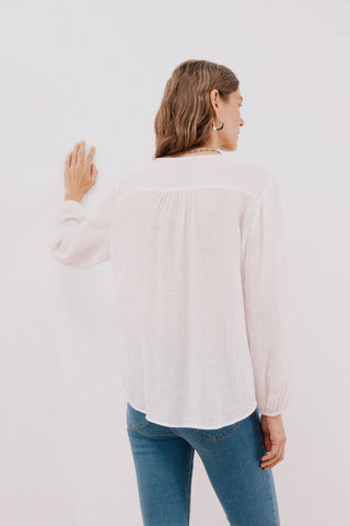 Blusa Cuello Redondo con Detalle Fruncido