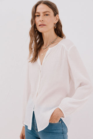 Blusa Cuello Redondo con Detalle Fruncido