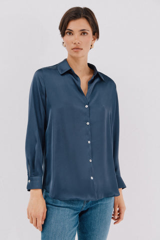 Camisa Manga Larga con Tejido Satinado