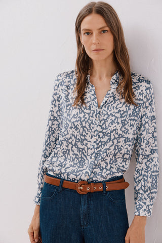 Camisa Manga Larga con Tejido Satinado
