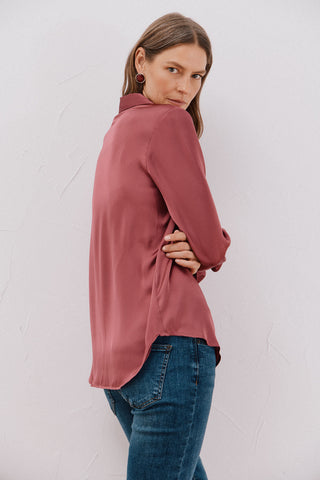 Camisa Manga Larga con Tejido Satinado