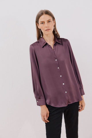 Camisa Manga Larga con Tejido Satinado
