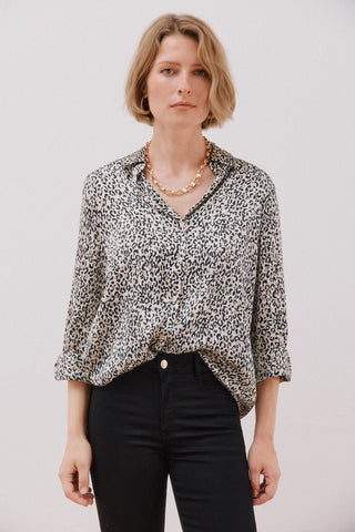 Camisa Manga Larga con Tejido Satinado