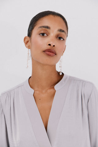 Camisa Manga Larga con Tejido Satinado