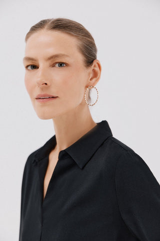 Camisa Manga Larga con Detalle Pliegue