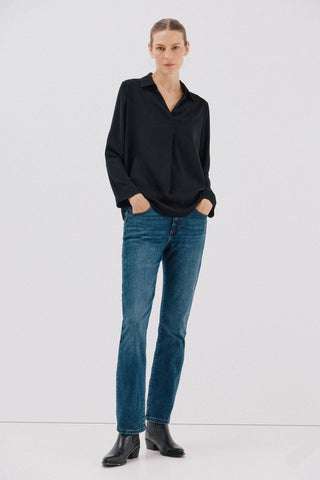 Camisa Manga Larga con Detalle Pliegue