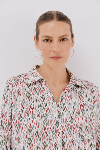 Camisa Manga Larga con Detalle Pliegue