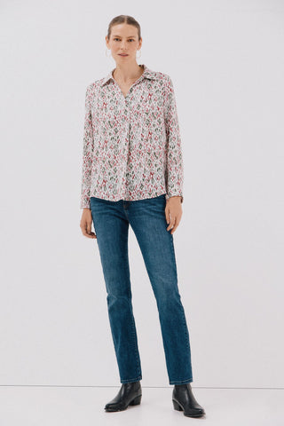 Camisa Manga Larga con Detalle Pliegue