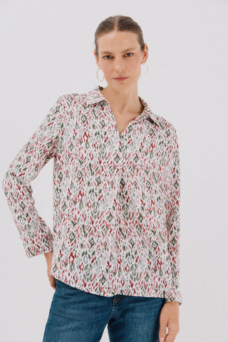 Camisa Manga Larga con Detalle Pliegue