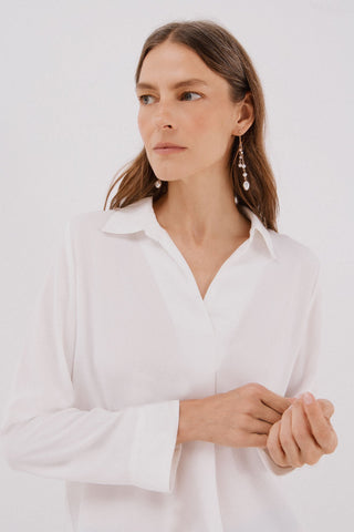 Camisa Manga Larga con Detalle Pliegue