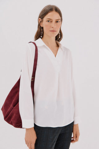 Camisa Manga Larga con Detalle Pliegue