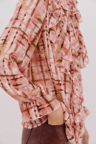 Camisa Manga Larga con Detalle Volante