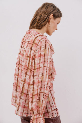 Camisa Manga Larga con Detalle Volante