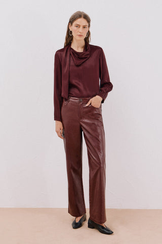 Camisa Manga Larga con Detalle Bufanda