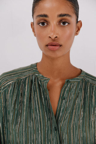 Camisa Manga Larga con Tejido Lúrex