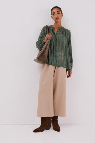 Camisa Manga Larga con Tejido Lúrex