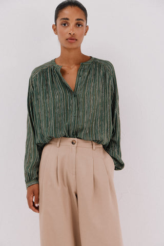 Camisa Manga Larga con Tejido Lúrex