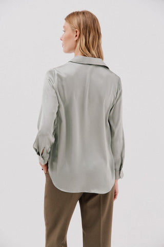 Camisa Manga Larga con Tejido Satinado