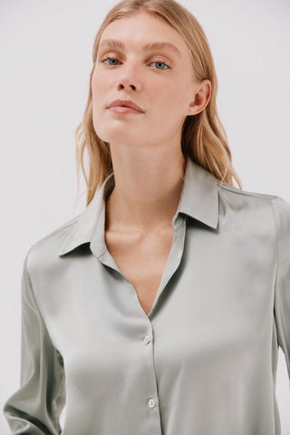 Camisa Manga Larga con Tejido Satinado