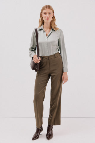 Camisa Manga Larga con Tejido Satinado