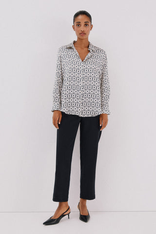 Camisa Manga Larga con Tejido Satinado