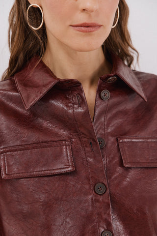 Camisa Manga Larga Efecto Piel