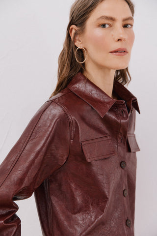 Camisa Manga Larga Efecto Piel