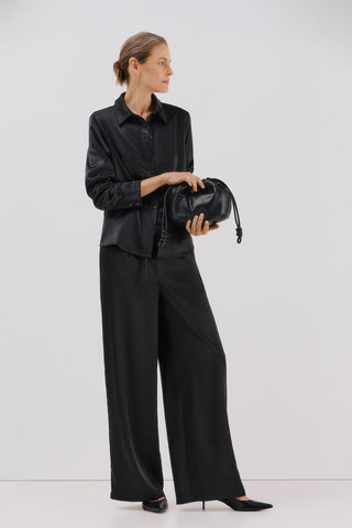 Camisa Manga Larga Satinada con Brillos