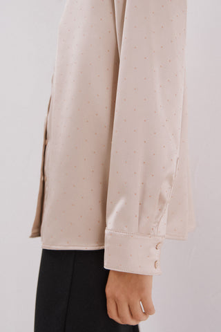 Camisa Manga Larga Satinada con Brillos