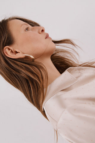 Camisa Manga Larga Satinada con Brillos