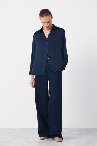 Camisa Manga Larga con Tejido Satinado