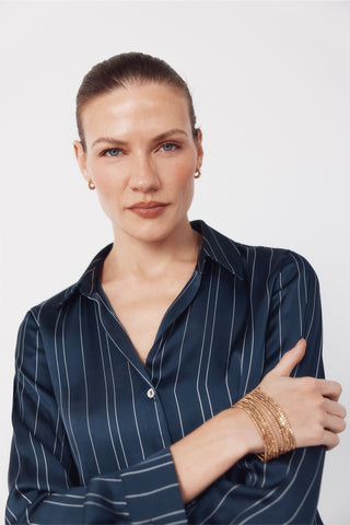 Camisa Manga Larga con Tejido Satinado