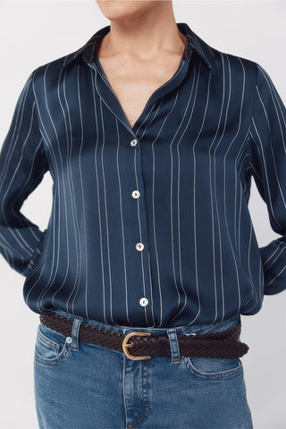 Camisa Manga Larga con Tejido Satinado