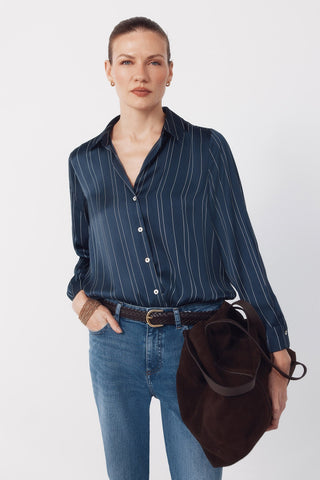 Camisa Manga Larga con Tejido Satinado