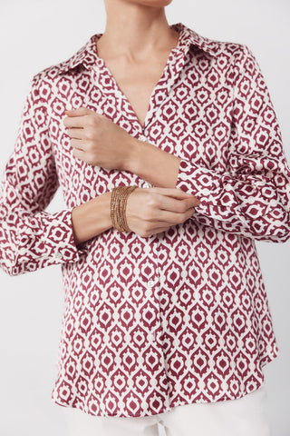 Camisa Manga Larga con Tejido Satinado