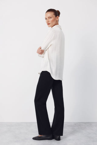 Camisa Manga Larga con Tejido Satinado