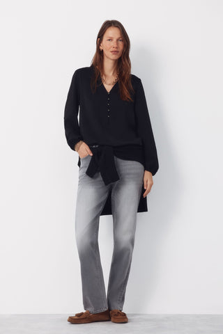 Camisa Manga Larga con Detalle Botones