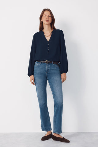 Camisa Manga Larga con Detalle Botones