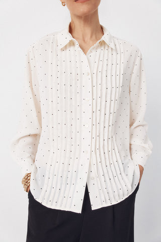 Camisa Manga Larga con Estampado Puntos