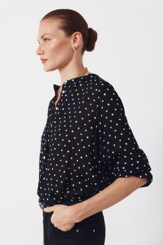 Camisa Manga Larga con Cuello Redondo