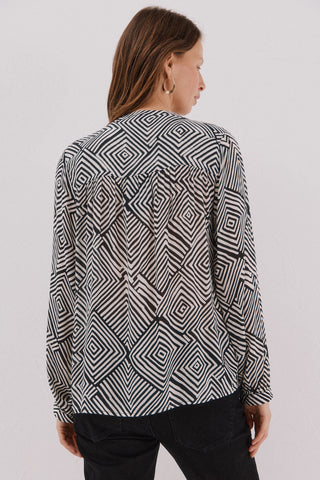 Camisa Manga Larga con Cuello Redondo