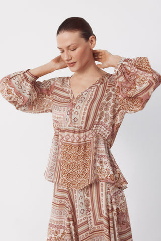 3.T.M.Blusa Print Patchwork Rosa.